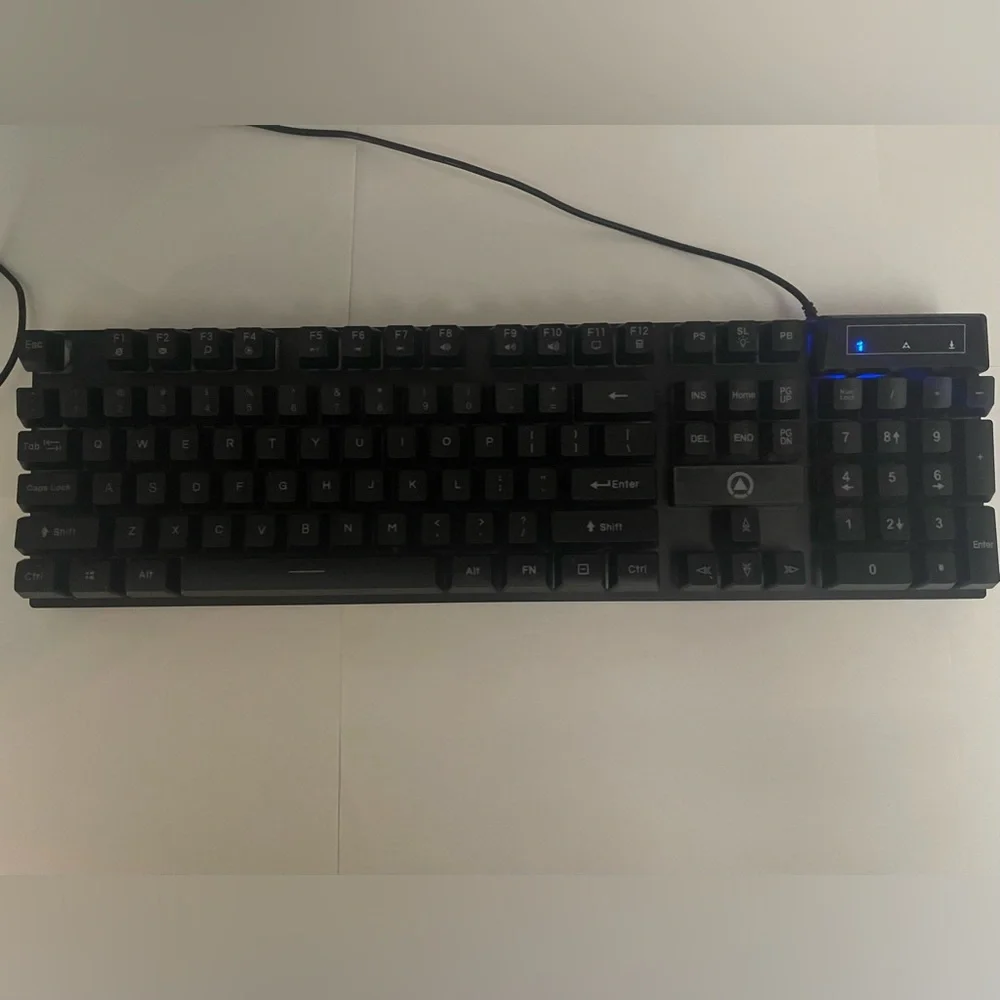 Wired Gaming Membrane Keyboard with RGB Lighting - Black